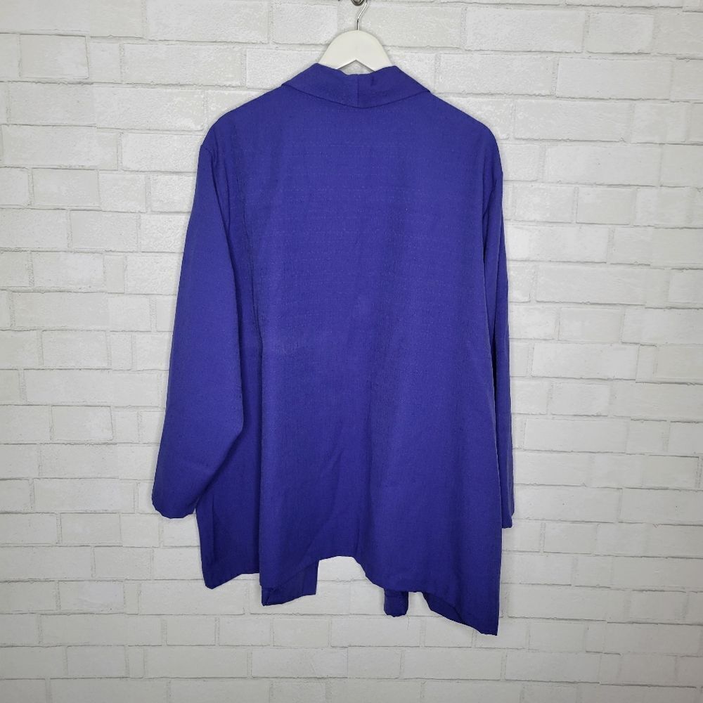 Main Street Classics VINTAGE 90s Purple Indigo Open Front Blazer - Picture 4 of 4